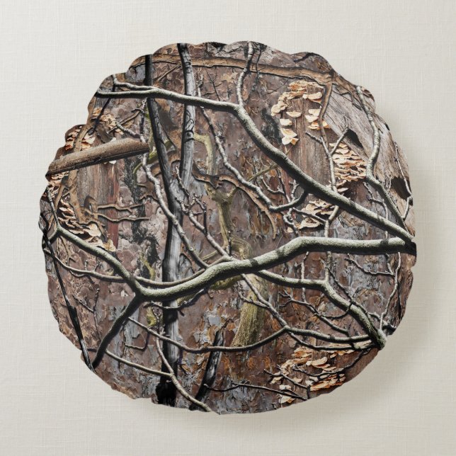 Hunting Camouflage Pattern 8 Round Cushion (Front)