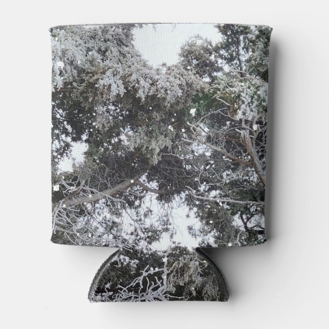 Hunting Camouflage Snow Pattern 4 Can Cooler (Front)