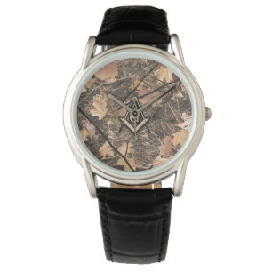 Hunting Camouflage Square Compass Watch