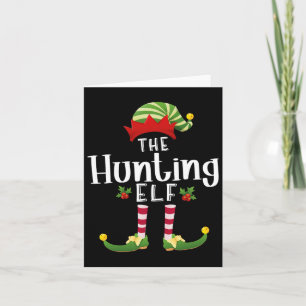 Hunting Christmas Elf Matching Pajama X-mas Party Card