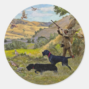 Hunting Chukar partridge Classic Round Sticker