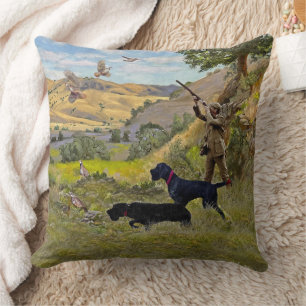Hunting Chukar partridge  Cushion