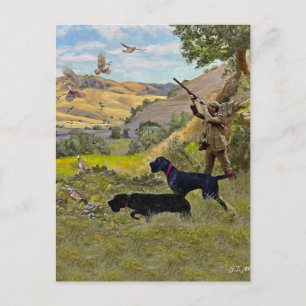 Hunting Chukar partridge  Holiday Postcard