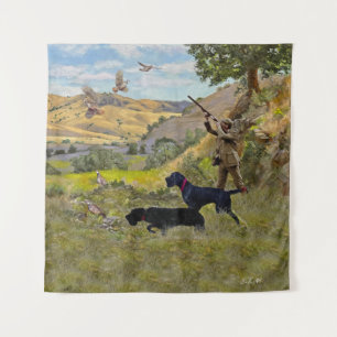 Hunting Chukar partridge Tapestry