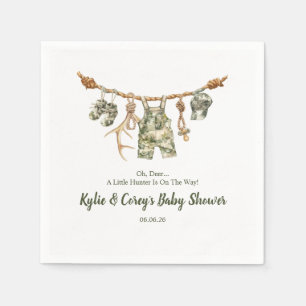 Hunting Clothesline Camo Boy Baby Shower Napkin