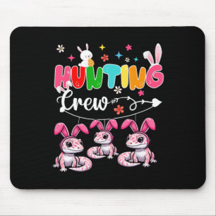 Hunting Crew Three Easter Bunny Geckos Hunting Egg Mouse Pad