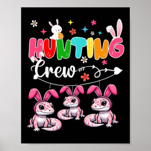Hunting Crew Three Easter Bunny Geckos Hunting Egg Poster