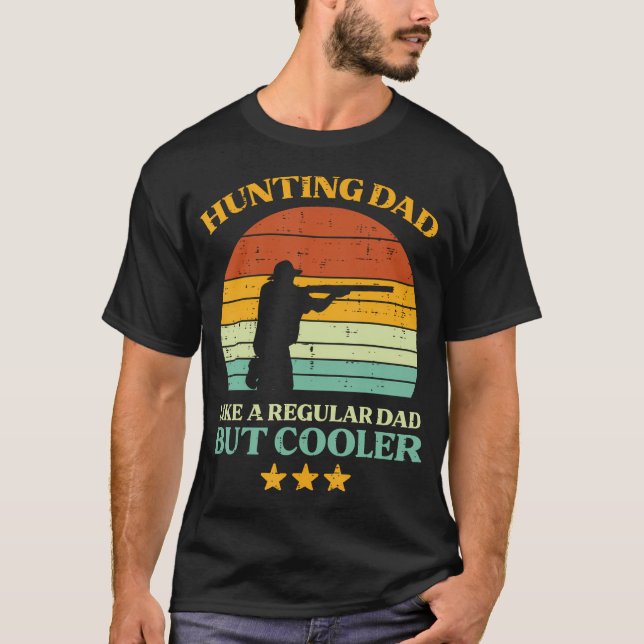 Hunting Dad Like Regular Retro Fathers Day Hunter  T-Shirt (Front)