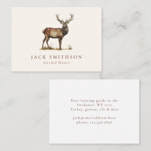 Hunting Deer Antlers Stag Elegant Professional Business Card