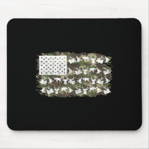 Hunting Deer Hunters Camo American Flag Usa Funny  Mouse Pad