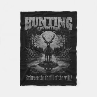 Hunting Deer Hunting Hunt Hunter  Fleece Blanket