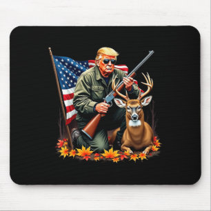 Hunting Deer Season Vintage Trump Usa Flag Camoufl Mouse Pad