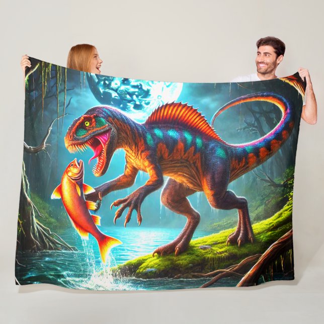 Hunting Dinosaur Fleece Blanket (In Situ)