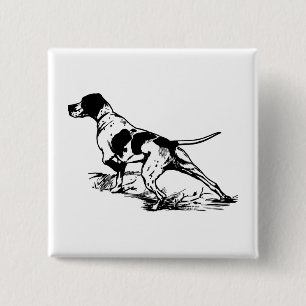 Hunting Dog 15 Cm Square Badge