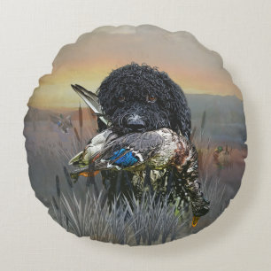 Hunting dog round cushion