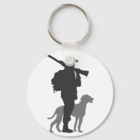 Hunting dog with hunter - Choose background color