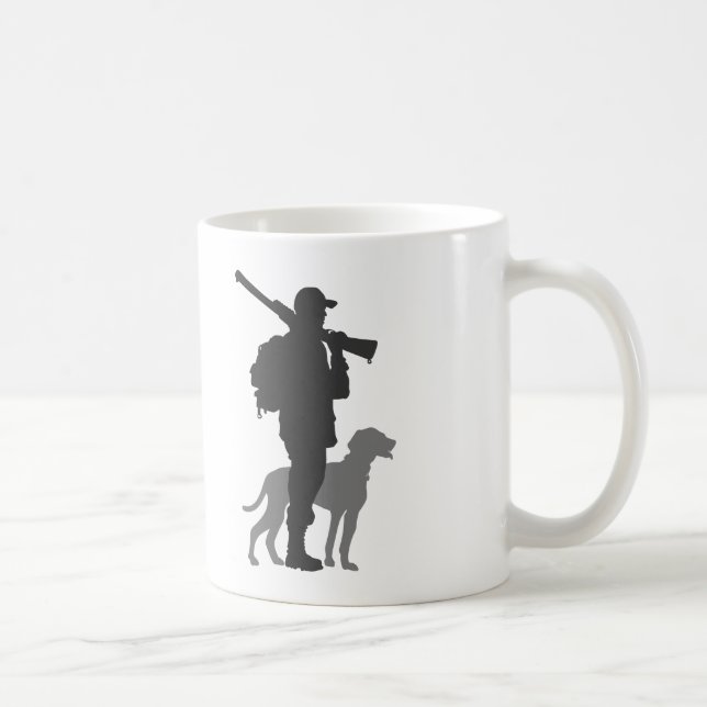 Hunting dog with hunter - Choose background colour Coffee Mug (Right)
