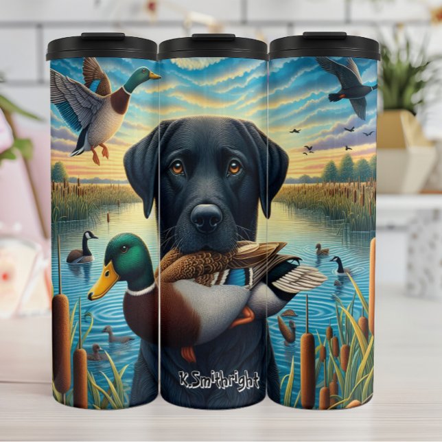 Hunting Dog with Mallard Duck Thermal Tumbler (Creator Uploaded)