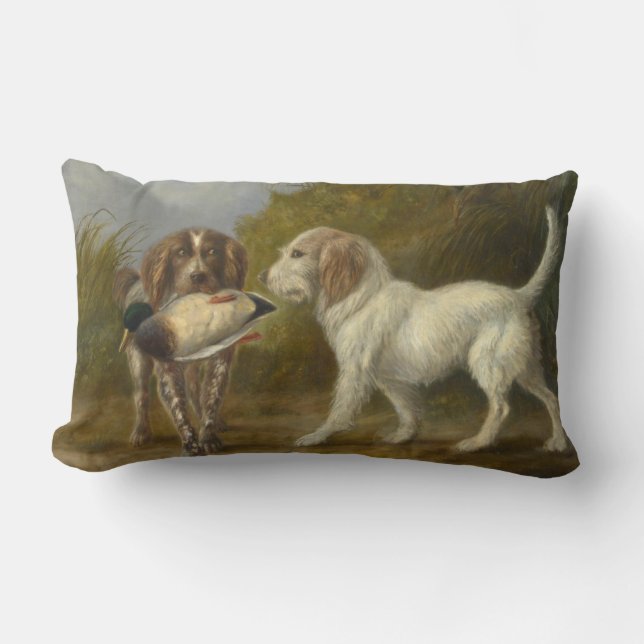 Hunting Dogs (by Carlo Ademollo) Lumbar Cushion (Front)