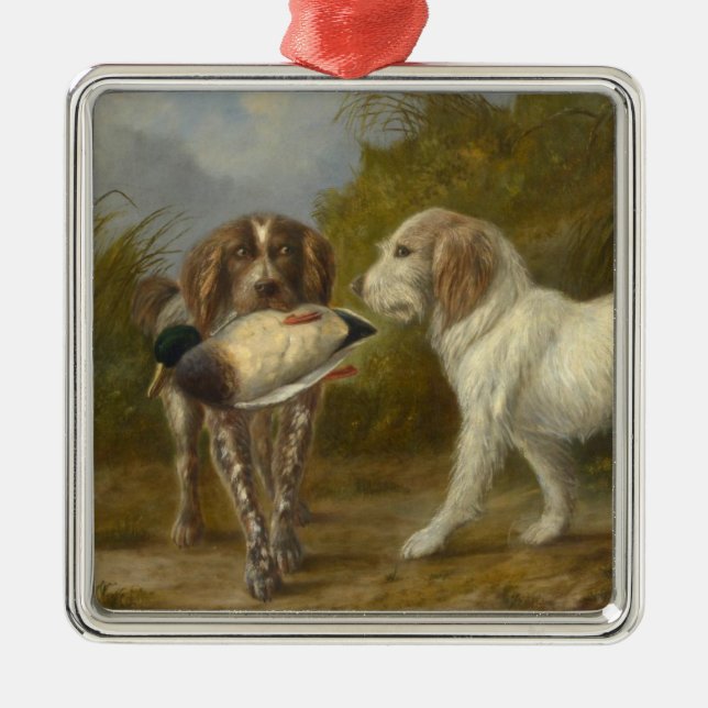 Hunting Dogs (by Carlo Ademollo) Metal Ornament (Front)