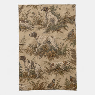 Hunting dogs duvet cover tea towel