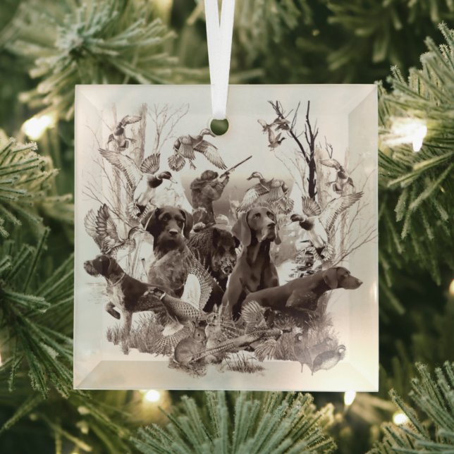 Hunting dogs ,Gun dogs,Hunting season  Glass Tree Decoration (Insitu)