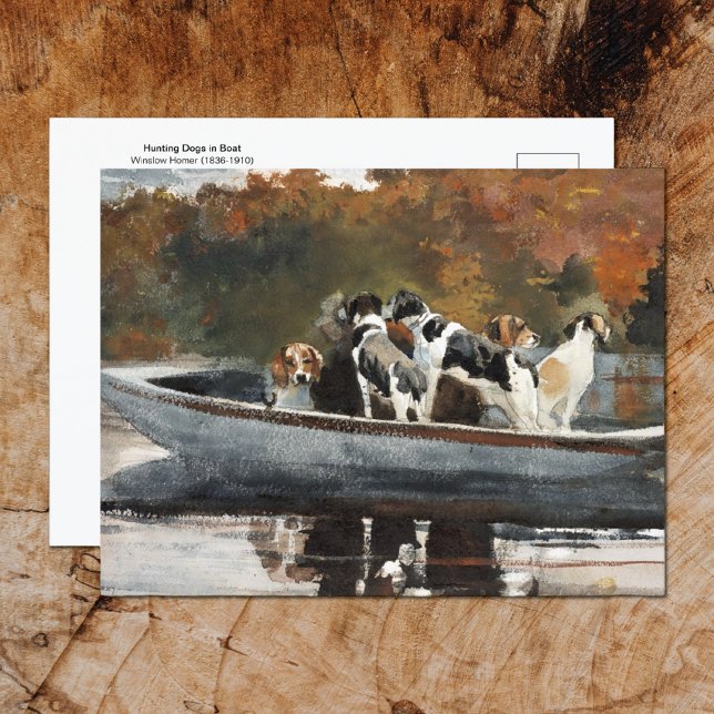 Hunting Dogs in Boat Winslow Homer Postcard (Creator Uploaded)