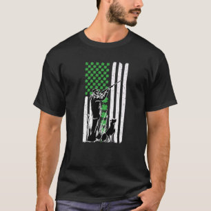 Hunting Duck With Gun St Patricks Day Usa Flag Hun T-Shirt