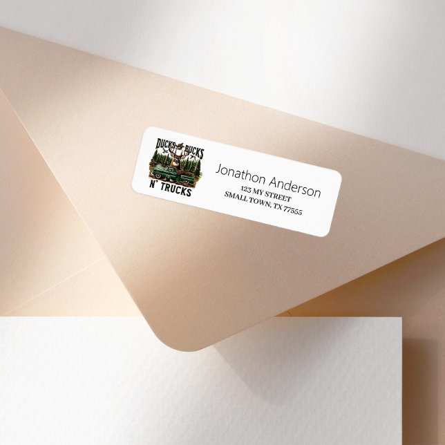 Hunting Ducks Trucks Bucks Address Label Return Address Label (Creator Uploaded)