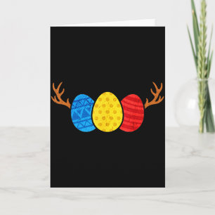 Hunting Easter Eggs Deer Antlers Funny Egg Hunt Hu Card