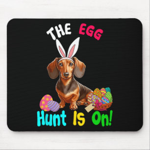 Hunting Eggs Is On Easter Day Bunny Dachshund Eggs Mouse Pad