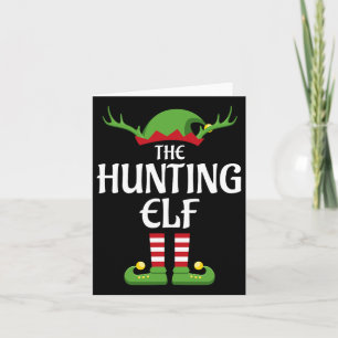 Hunting Elf Family Matching Group Christmas Card