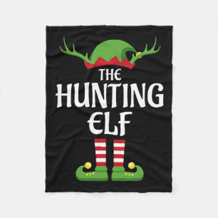 Hunting Elf Family Matching Group Christmas Fleece Blanket