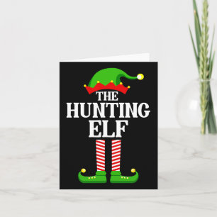 Hunting Elf Family Matching Group Funny Christmas Card