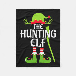 Hunting Elf Matching Family Group Christmas Party  Fleece Blanket
