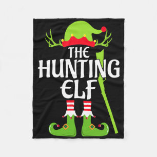 Hunting Elf Matching Family Group Christmas Party Fleece Blanket