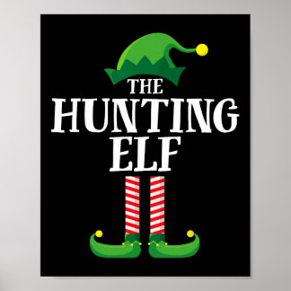 Hunting Elf Matching Family Group Christmas Party Poster