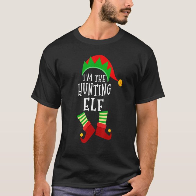 Hunting Elf Matching Family Group Christmas Party  T-Shirt (Front)