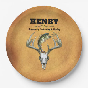 Hunting Fishing Birthday Party Paper Plates