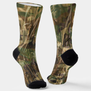 Hunting Fishing Bulrush Camouflage Camo Print Socks