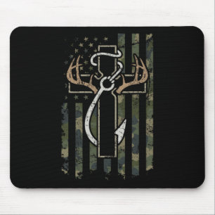 Hunting Fishing Faith - Christian Hunter Fisherman Mouse Pad
