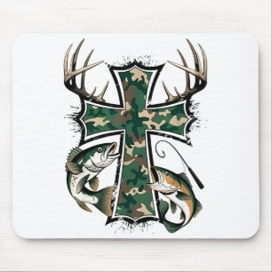 Hunting Fishing Faith - Christian Hunter Fisherman Mouse Pad