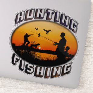 hunting - fishing logo Sticker