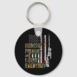 Hunting Fishing Loving Everyday American Deer Hunt Key Ring