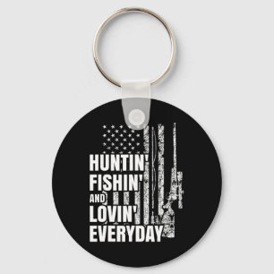 Hunting Fishing Loving Everyday American Deer Hunt Key Ring