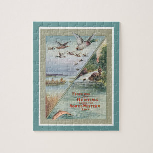 Hunting Fishing Poster Jigsaw Puzzle