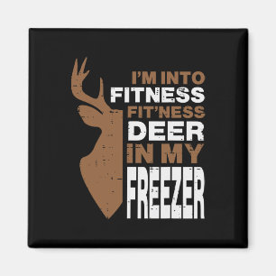 Hunting Fitness Deer In Freezer Funny Hunter Men W Magnet