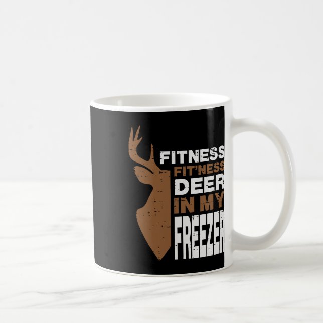 Hunting Fitness Deer In Freezer Hunter Men Boys Ki Coffee Mug (Right)