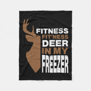 Hunting Fitness Deer In Freezer Hunter Men Boys Ki Fleece Blanket
