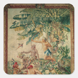 Hunting, from the 'Tenture des Nouvelles Square Sticker
